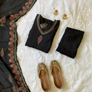 Shivani Black Anarkali Silk Suit buy online Ahmedabad Gujarat India
