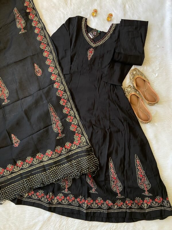 Shivani Black Anarkali Silk Suit buy online Ahmedabad Gujarat India